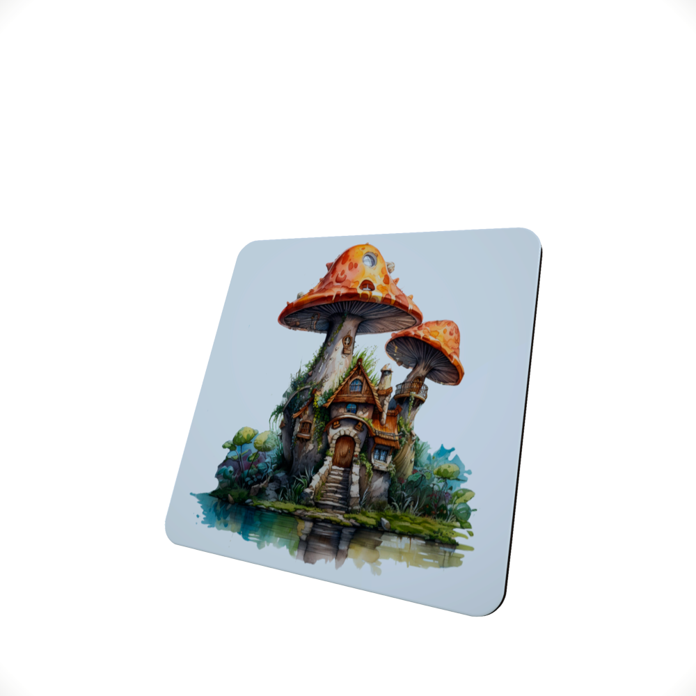 Fantasy Mushroom hardboard drinks coaster